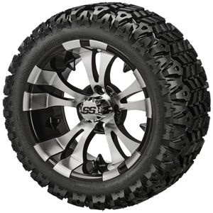 LSI 12" Warlock Black & Machined Wheel and Lifted Tire Combo