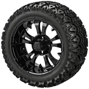 LSI 12" Warlock Gloss Black Wheel and Lifted Tire Combo