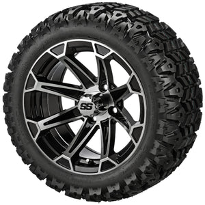 LSI 12" Viking Black & Machined Wheel and Lifted Tire Combo