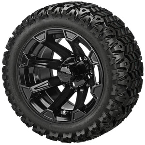 LSI 12" Viking Gloss Black Wheel and Lifted Tire Combo