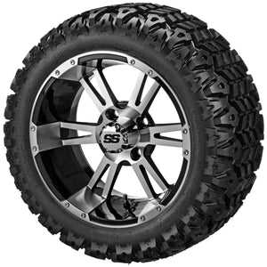 LSI 12" Raptor Black & Machined Wheel and Lifted Tire Combo