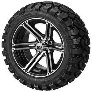 LSI 12" Yukon Black & Machined Wheel and Lifted Tire Combo