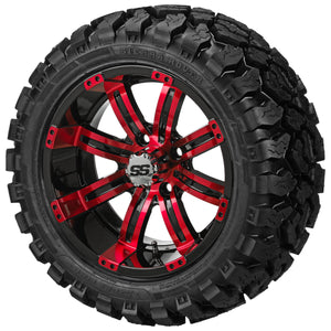 LSI 12" Casino Black & Red Wheel and Lifted Tire Combo