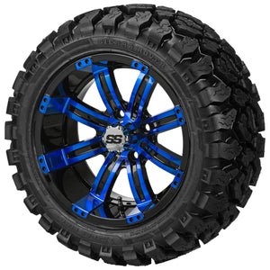 LSI 12" Casino Black & Blue Wheel and Lifted Tire Combo