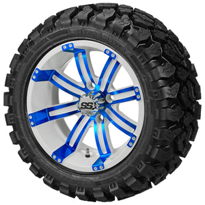 LSI 12" Casino White & Blue Wheel and Lifted Tire Combo