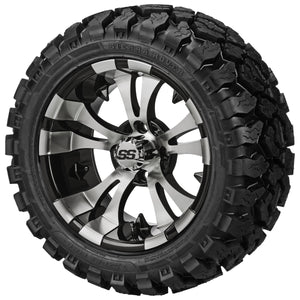 LSI 12" Warlock Black & Machined Wheel and Lifted Tire Combo