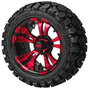 LSI 12" Warlock Black & Red Wheel and Lifted Tire Combo