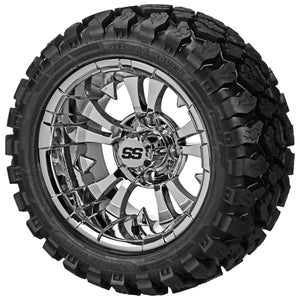 LSI 12" Warlock Mirror Wheel and Lifted Tire Combo