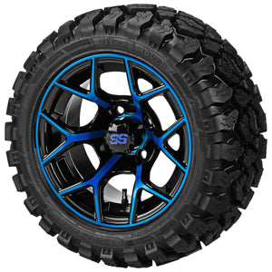 LSI 12" Ninja Black & Blue Wheel and Lifted Tire Combo