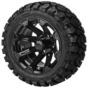 LSI 12" Viking Gloss Black Wheel and Lifted Tire Combo