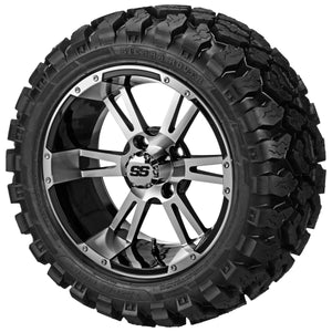 LSI 12" Raptor Black & Machined Wheel and Lifted Tire Combo