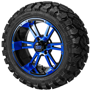 LSI 14" Raptor Black & Blue Wheel and Lifted Tire Combo