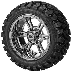 LSI 12" Raptor Mirror Wheel and Lifted Tire Combo