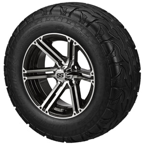 LSI 12" Yukon Black & Machined Wheel and Lifted Tire Combo