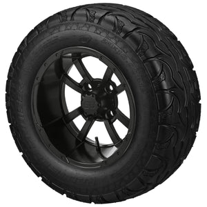 LSI 12" Maltese Cross Matte Black Wheel and Lifted Tire Combo