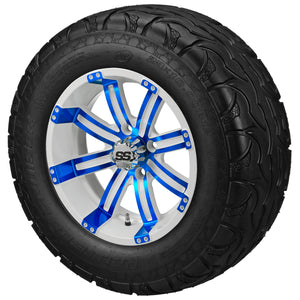 LSI 12" Casino White & Blue Wheel and Lifted Tire Combo