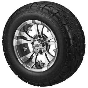 LSI 12" Warlock Gun Metal Gray & Machined Wheel and Lifted Tire Combo