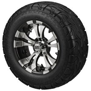 LSI 12" Warlock Black & Machined Wheel and Lifted Tire Combo