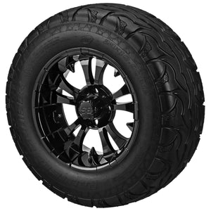 LSI 12" Warlock Gloss Black Wheel and Lifted Tire Combo