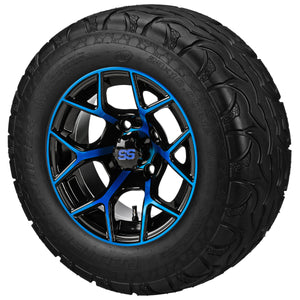 LSI 12" Ninja Black & Blue Wheel and Lifted Tire Combo