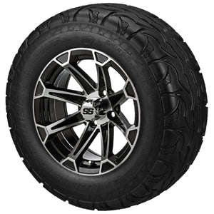 LSI 12" Viking Black & Machined Wheel and Lifted Tire Combo