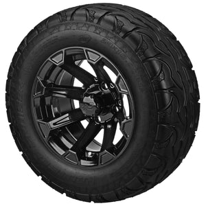 LSI 12" Viking Gloss Black Wheel and Lifted Tire Combo