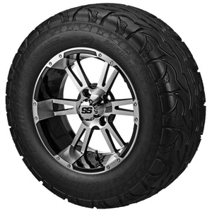 LSI 12" Raptor Black & Machined Wheel and Lifted Tire Combo