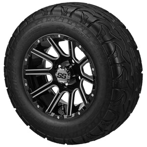 LSI 12" Venom Black & Machined Wheel and Lifted Tire Combo