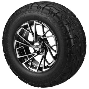 LSI 12" Stinger Black & Machined Wheel and Lifted Tire Combo