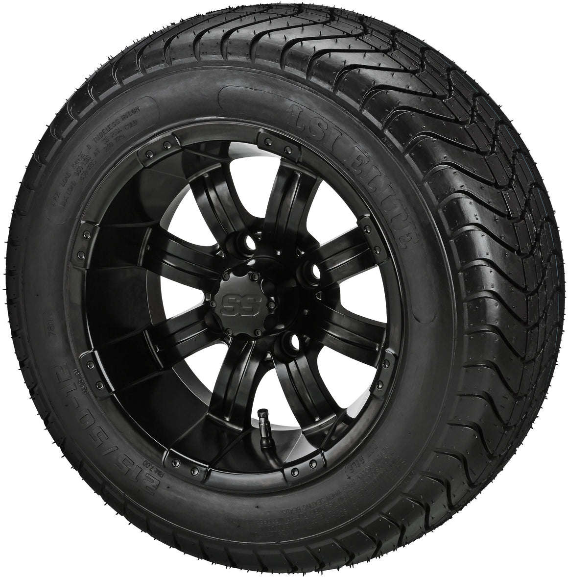 LSI 12" Casino Matte Black Wheel and Low Profile Tire Combo