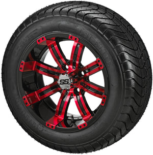 LSI 12" Casino Black & Red Wheel and Low Profile Tire Combo