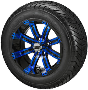 LSI 12" Casino Black & Blue Wheel and Low Profile Tire Combo