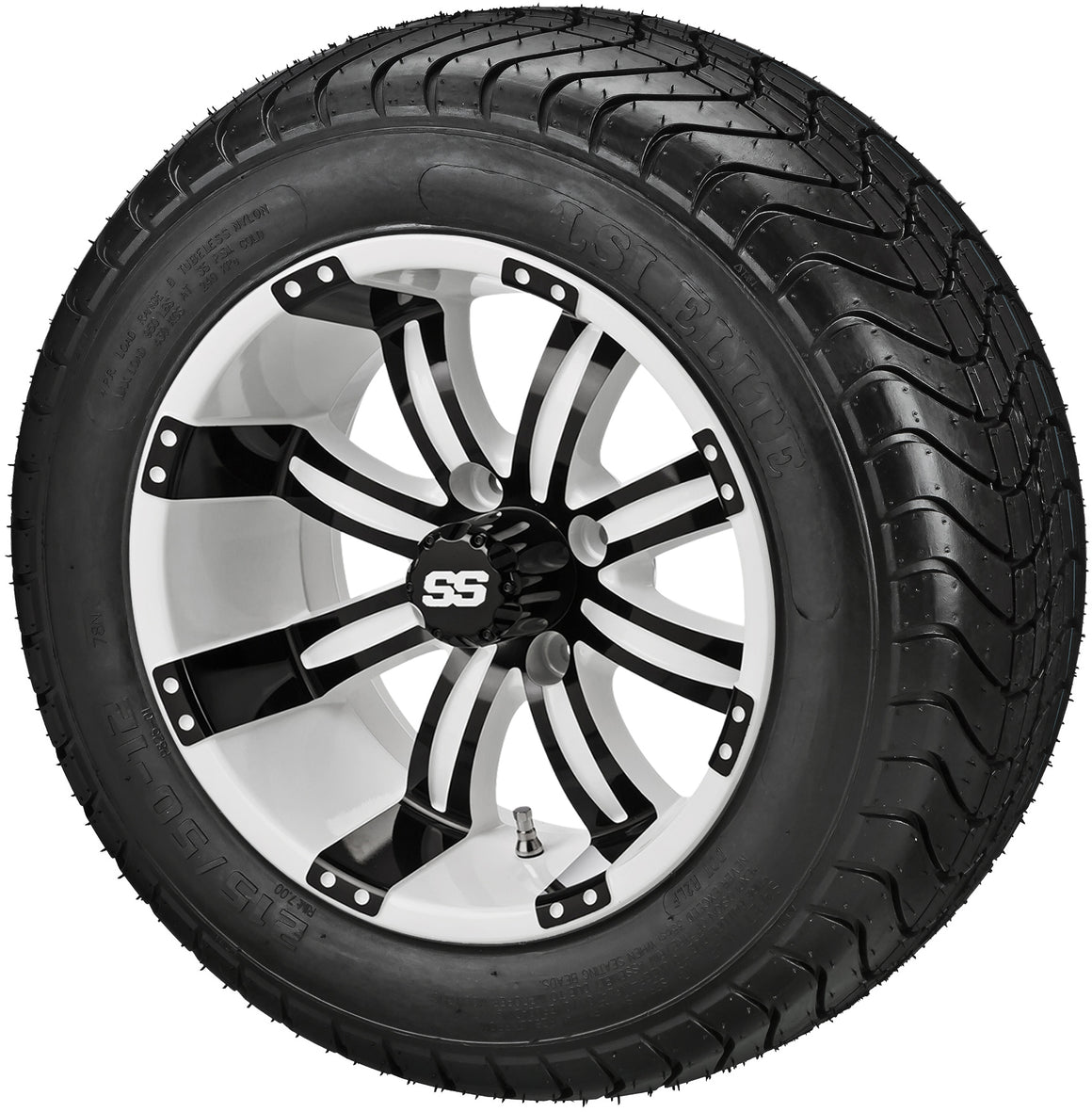 LSI 12" Casino White & Black Wheel and Low Profile Tire Combo