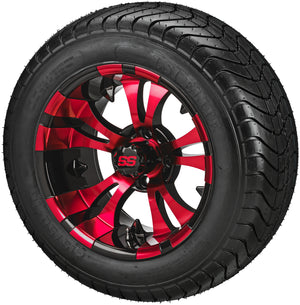 LSI 12" Warlock Black & Red Wheel and Low Profile Tire Combo