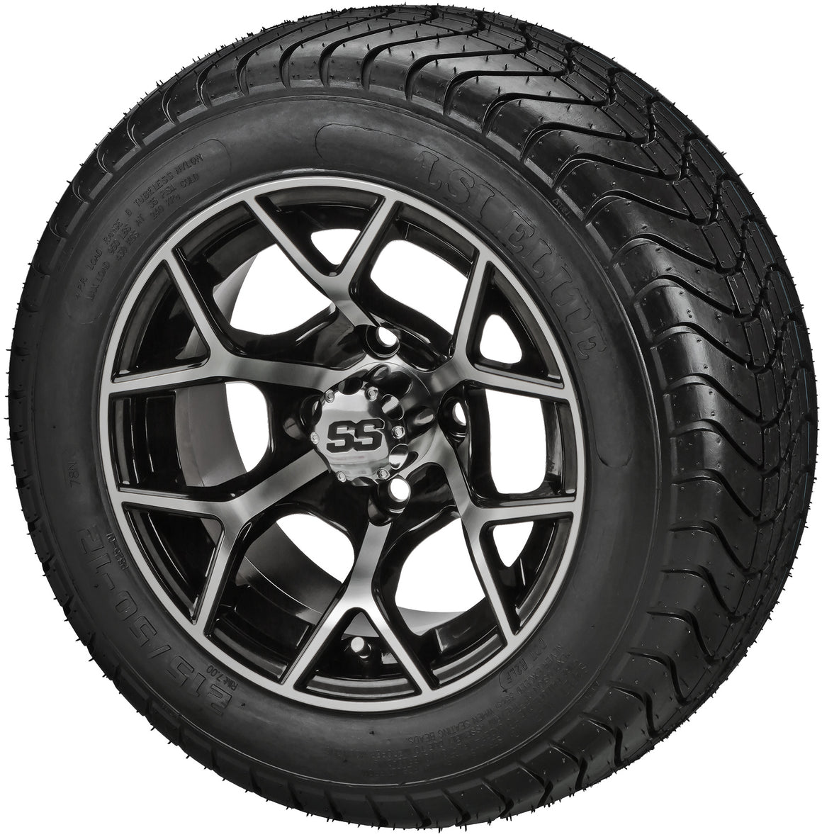 LSI 12" Ninja Black & Machined Wheel and Low Profile Tire Combo