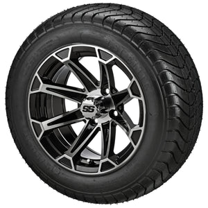 LSI 12" Viking Black & Machined Wheel and Low Profile Tire Combo