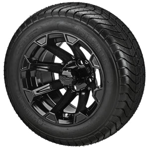 LSI 12" Viking Gloss Black Wheel and Low Profile Tire Combo