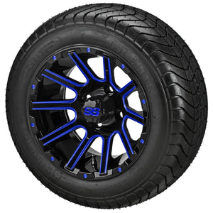 LSI 12" Venom Black & Blue Wheel and Low Profile Tire Combo
