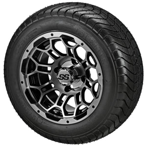 LSI 12" Hercules Black & Machined Wheel and Low Profile Tire Combo
