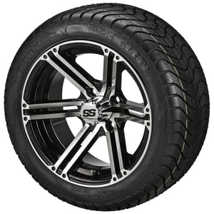 LSI 12" Yukon Black & Machined Wheel and Low Profile Tire Combo