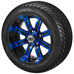 LSI 12" Casino Black & Blue Wheel and Low Profile Tire Combo