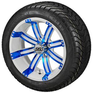 LSI 12" Casino White & Blue Wheel and Low Profile Tire Combo