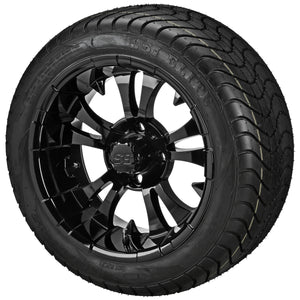 LSI 12" Warlock Gloss Black Wheel and Low Profile Tire Combo