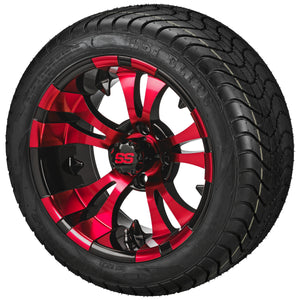 LSI 12" Warlock Black & Red Wheel and Low Profile Tire Combo