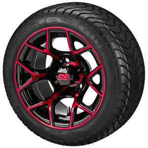 LSI 12" Ninja Black & Red Wheel and Low Profile Tire Combo