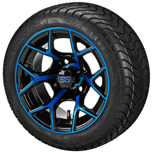 LSI 12" Ninja Black & Blue Wheel and Low Profile Tire Combo