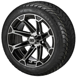 LSI 12" Viking Black & Machined Wheel and Low Profile Tire Combo