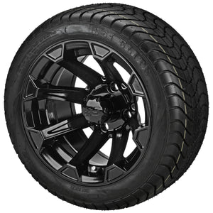 LSI 12" Viking Gloss Black Wheel and Low Profile Tire Combo