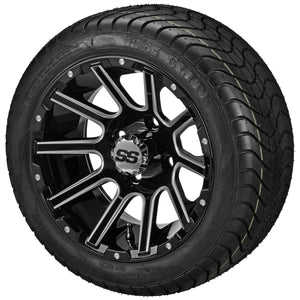 LSI 12" Venom Black & Machined Wheel and Low Profile Tire Combo