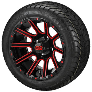 LSI 12" Venom Black & Red Wheel and Low Profile Tire Combo